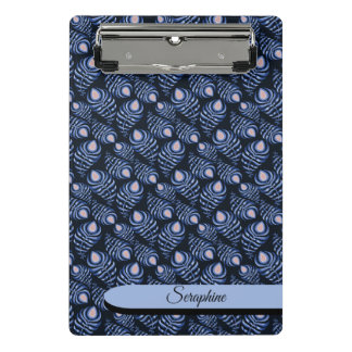 Personalized Feather Clipboard | Blue Pattern