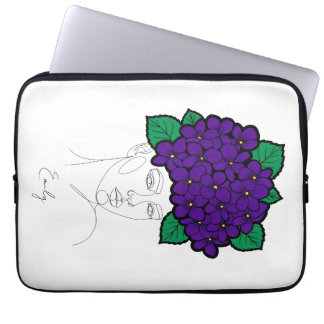 Personalized February Birth Flower Crown Art Laptop Sleeve