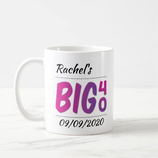 Personalized Female "Big 40" Mug (Left)