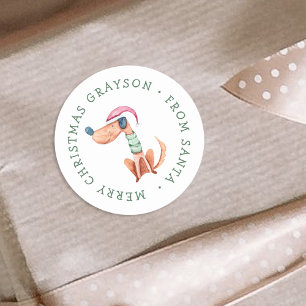 Personalized Festive Dog Christmas Sticker