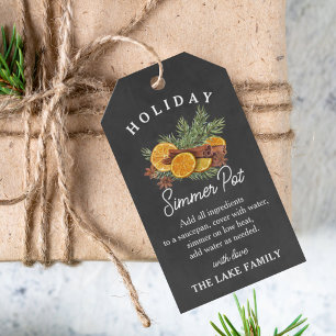 Personalized Festive Holiday Potpourri Tag