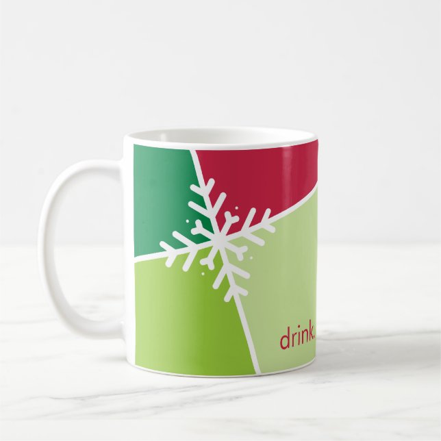 PERSONALIZED FESTIVE MUG :: modernista snowflake 5 (Left)