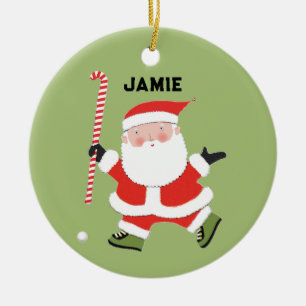 personalized field hockey keepsake ceramic ornament