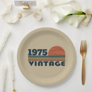 Personalized fifty vintage 50th birthday party paper plate