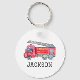 Personalized Fire engine birthday Party Key Ring