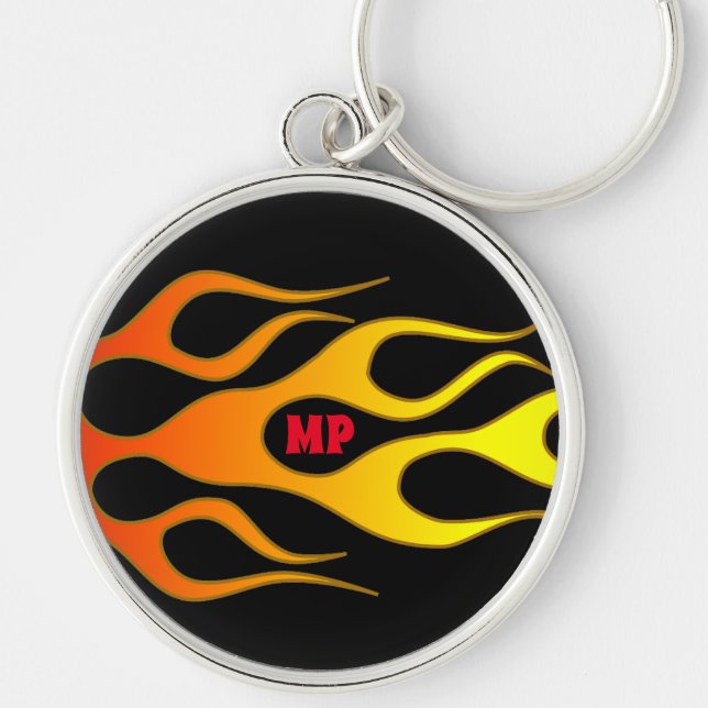 Personalized Fire Flame Keychain (Front)