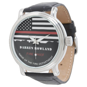Personalized Firefighter Thin Red Line Fire Rescue Watch