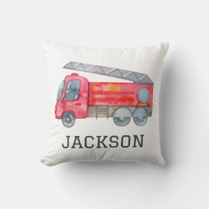 Personalized Firetruck birthday Party Cushion