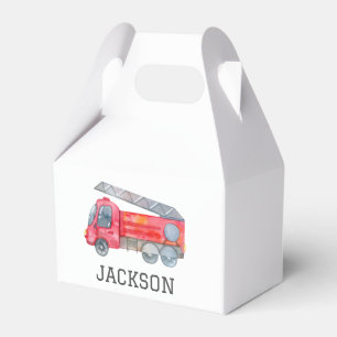 Personalized Firetruck birthday Party Favour Box