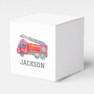 Personalized Firetruck birthday Party Favour Box