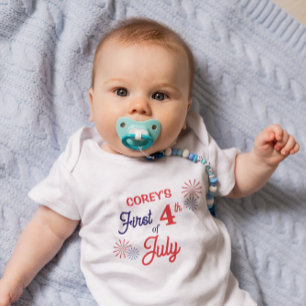 Personalized "First 4th of July" Baby Bodysuit