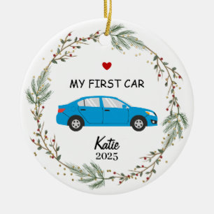 Personalized First Car Photo Ornament, My New Car Ceramic Ornament