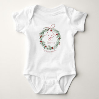 Personalized first Christmas Baby Bodysuit