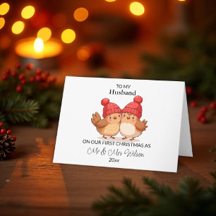Personalized First Christmas Married Card