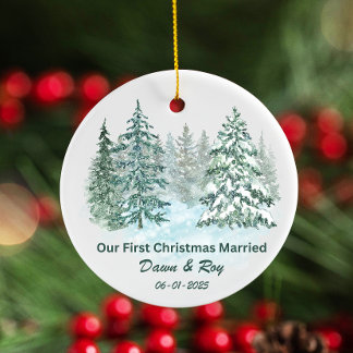 Personalized First Christmas Ornament, Custom gift Ceramic Ornament
