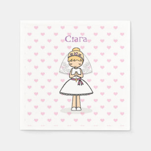 Personalized First Communion Day Girl Napkin