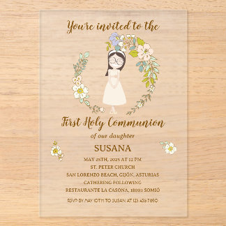 Personalized First Communion Invitation – Acrylic