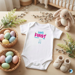 Personalized First Easter 2026 Cute Bunny Bum Baby Bodysuit