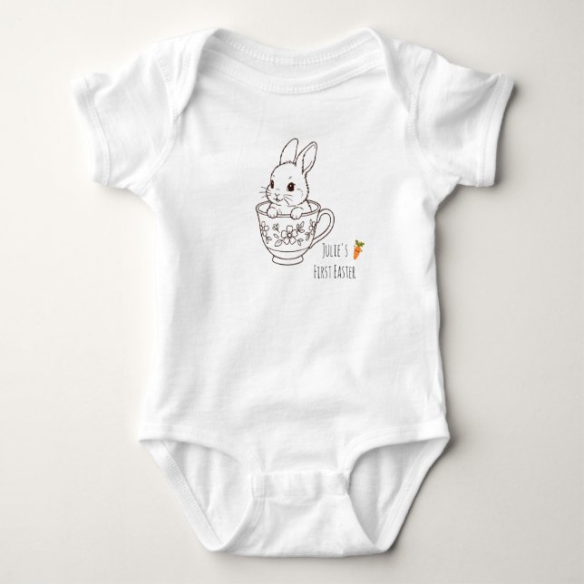 Personalized First Easter Bunny Baby Bodysuit (Front)