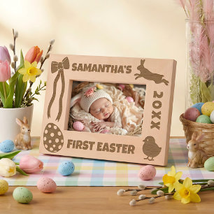 Personalized First Easter-Bunny, Eggs, Chick, Bow Etched Frames
