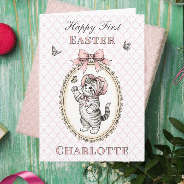 Personalized First Easter Card for Baby Girl (Personalized First Easter Card for Baby Girl)
