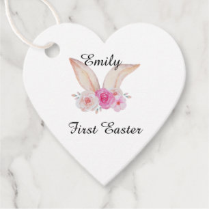 Personalized first easter milestone favour tags
