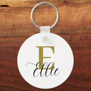 Personalized First Letter And Name Keepsake  Key Ring