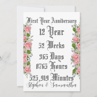 Personalized first  year anniversary typography  holiday card