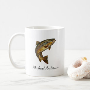 Personalized Fishing Lover  – Trout Fishing Design Coffee Mug