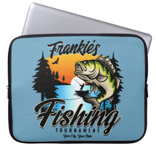 Personalized Fishing Tournament Fish Angler Trout Laptop Sleeve