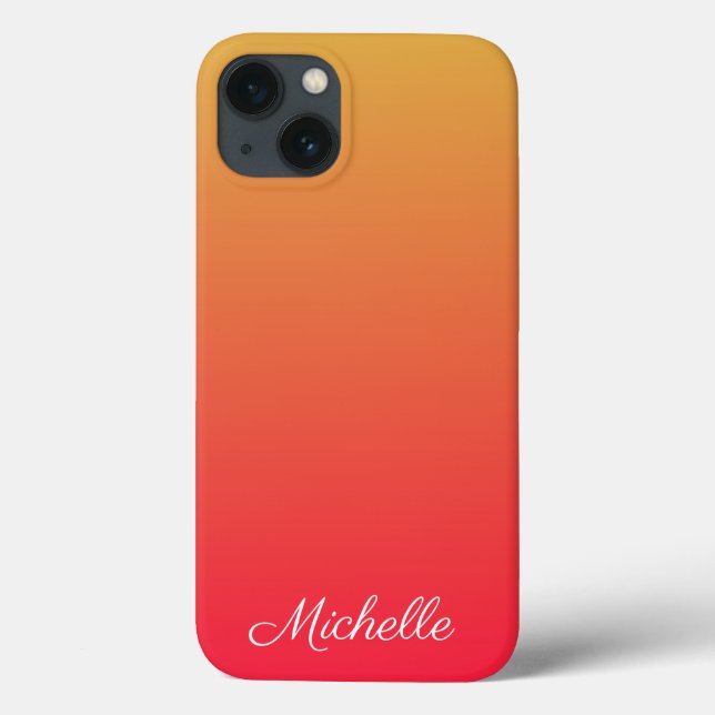 Personalized flame red and yellow ombre Case-Mate  iPhone Case (Back)