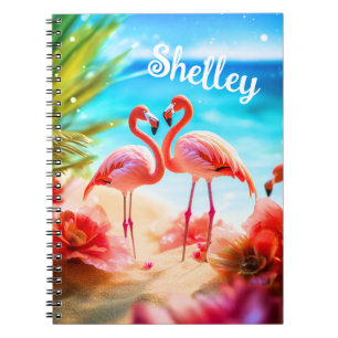 Personalized Flamingo Themed Notebook