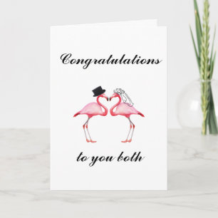 personalized Flamingo Wedding Card
