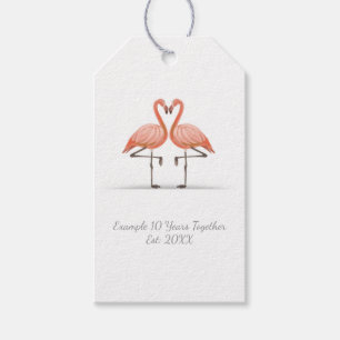 Personalized Flamingo X Years Together Anniversary Gift Tags