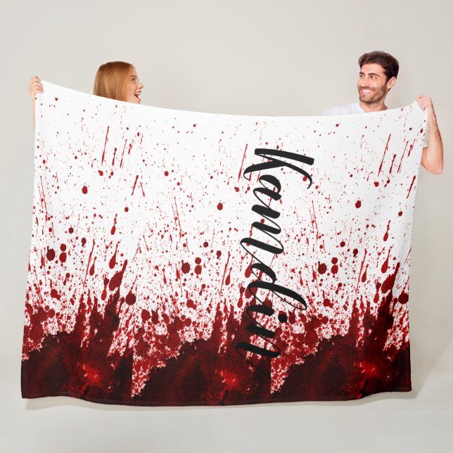 Personalized Fleece Throw Blood Splatter Vampire G (In Situ)