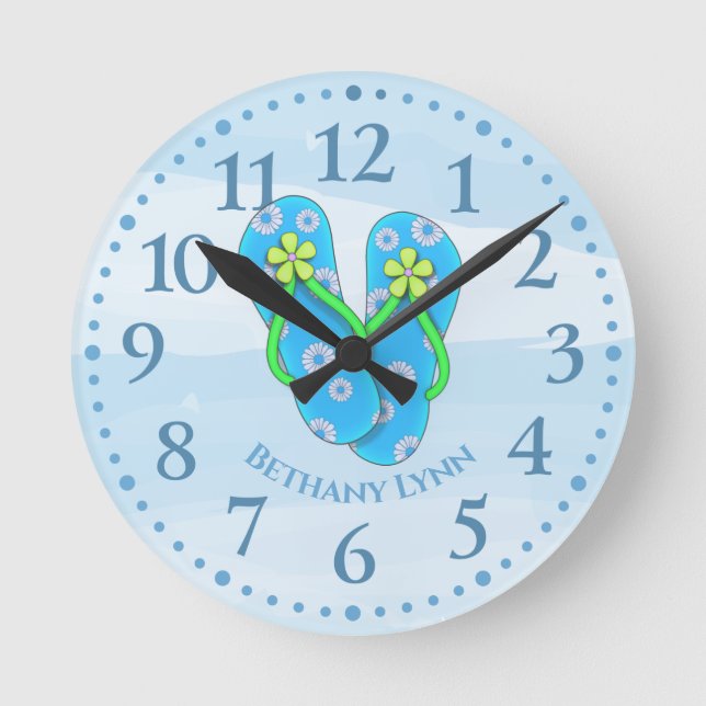 Personalized Flip flop Wall Clock (Front)