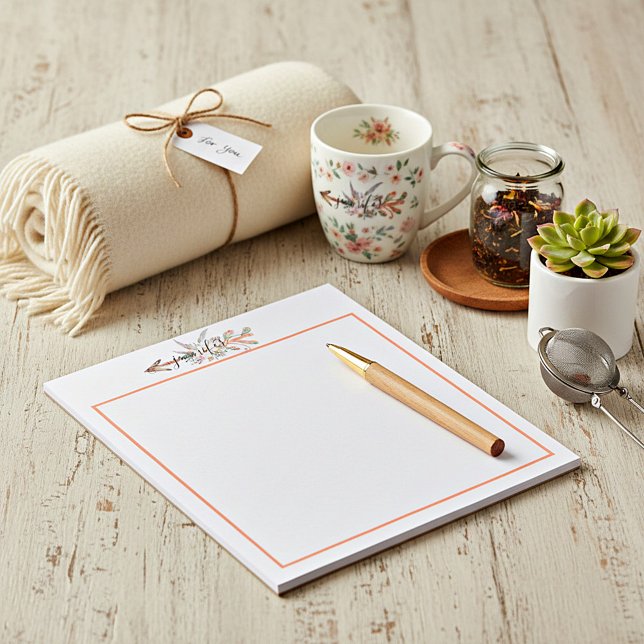 Personalized floral arrow  notepad (Creator Uploaded)