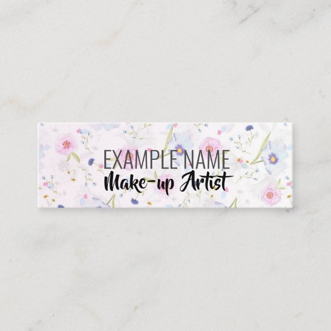 Personalized "Floral Bloom" Twitter Mini Business Card (Front)