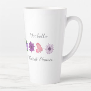 Personalized Floral Bridal Shower Gift, Wedding Latte Mug