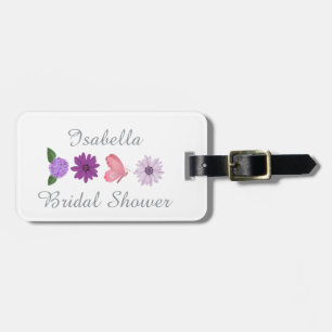 Personalized Floral Bridal Shower Gift, Wedding  Luggage Tag