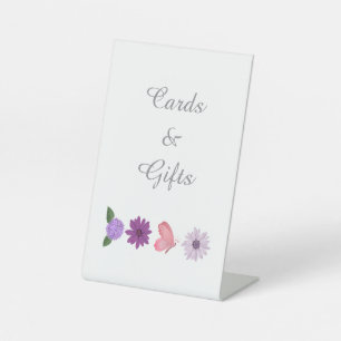 Personalized Floral Cosmos Bridal Shower Wedding Pedestal Sign