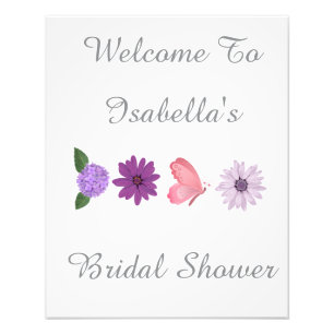 Personalized Floral Cosmos Bridal Shower Wedding  Photo Print