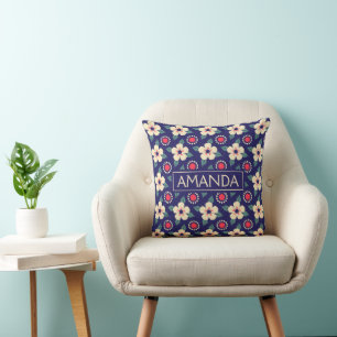 Personalized Floral Cushion