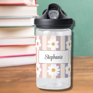 Personalized Floral Daisy Girly  Water Bottle