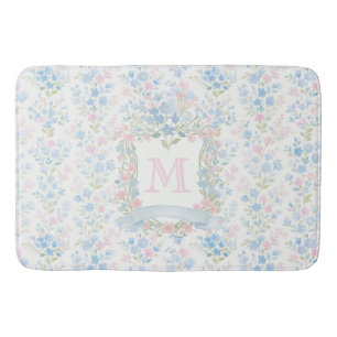 Personalized Floral Monogram Bath Mat