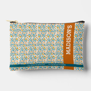Personalized Floral Monogram & Name Accessory Pouch