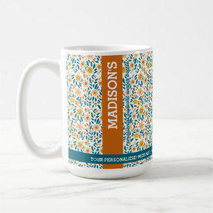 Personalized Floral Monogram & Name  Coffee Mug