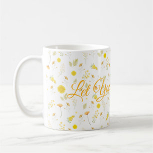 Personalized Floral Mug with Custom Name or Text