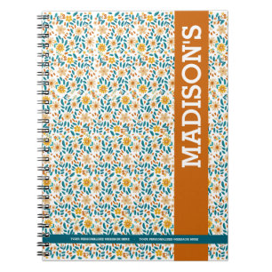 Personalized Floral & Name  Notebook