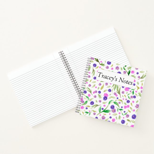 Personalized Floral Notebook – Custom Gift for Mom (Inside)